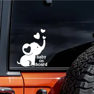Elephant Pattern Car Rear Window Sticker, Creative Car Rear Window Decal, Car Exterior Decoration Accessories for Car, Laptop, Phone, Sticker For Cars