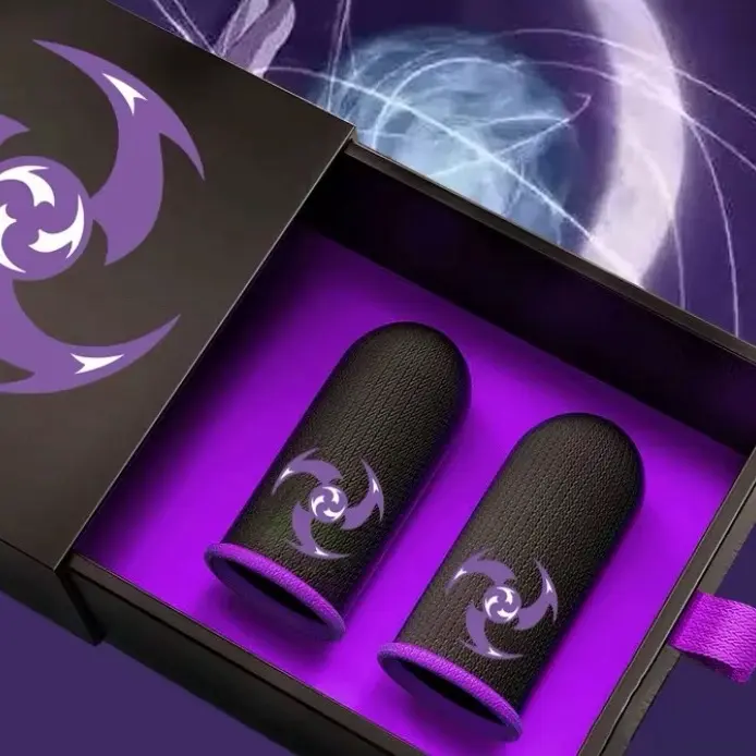 2 pcs in each pack Silver fiber gaming finger sleeves designed specifically for esports absorb sweat prevent accidents touches