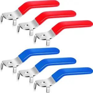 6 count Lever Handle for Ball Valve Stainless Steel Water Valve Handle Quarter Turn Spigot with Hole Size 5 x 8 x 2 mm for Outdoor Faucet Replacement Repair Hose Bib, Blue and Red