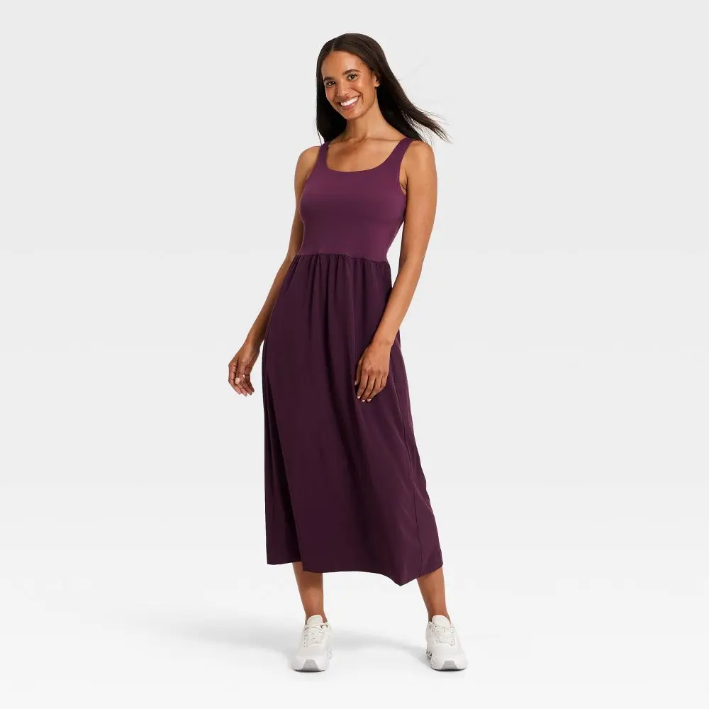 Women's Woven Pullover Travel Dress - All In Motion, Bra-Integrated, Spandex Fabric Sports Garment