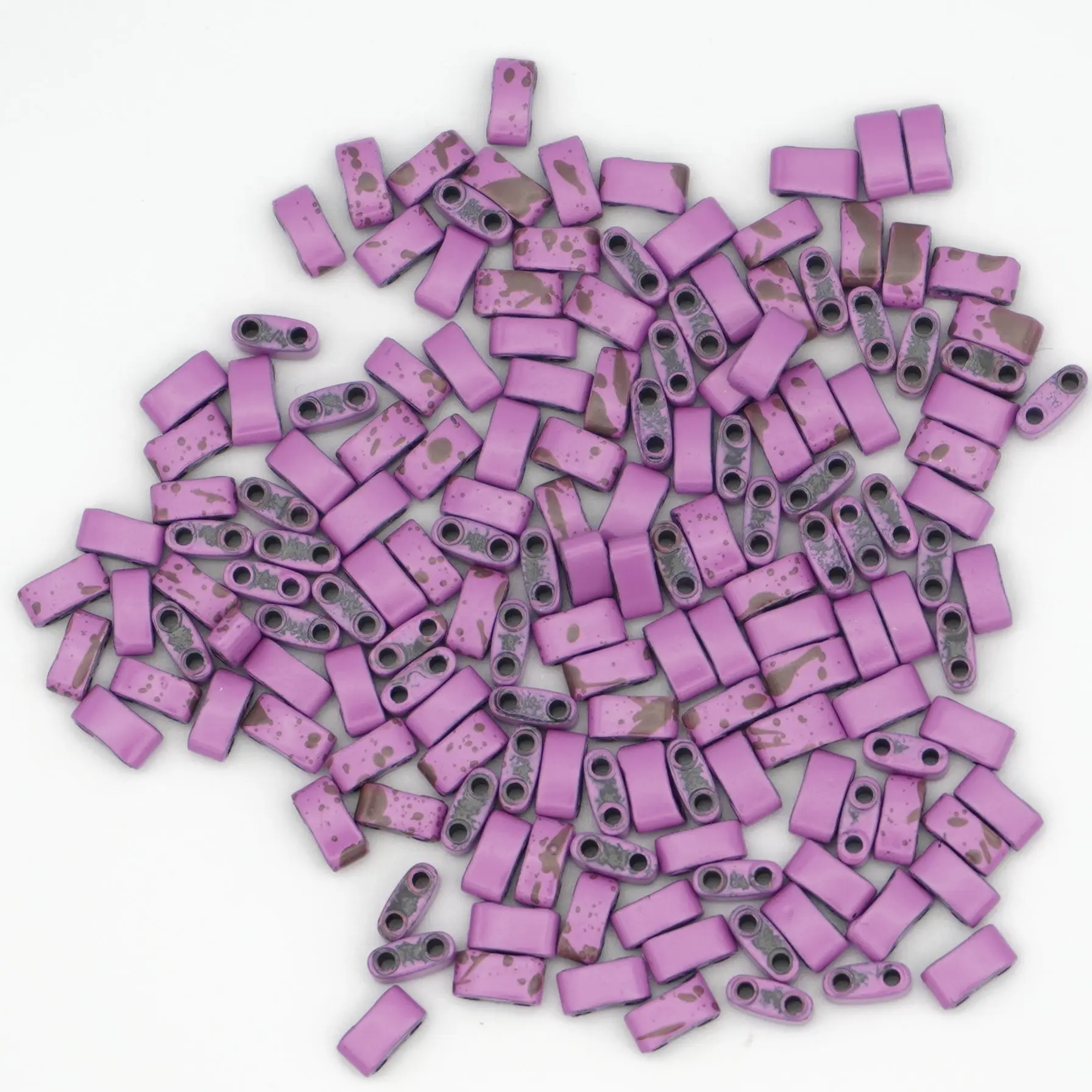 DIRTY FUSCHIA -  Half Tile Beads