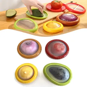 4PCS Fruit Storage Box, Avocado Saver, Reusable Storage Containers for Fridge, Fruit & Vegetable Storage for Onion, Tomato, Lemon.