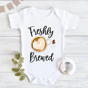 Baby Boy Clothes - Newborn Coffee Themed Romper, Pregnancy Announcement Bodysuit, Cute Infant Outfit for Baby Shower Gifts, Newborn Baby Clothing