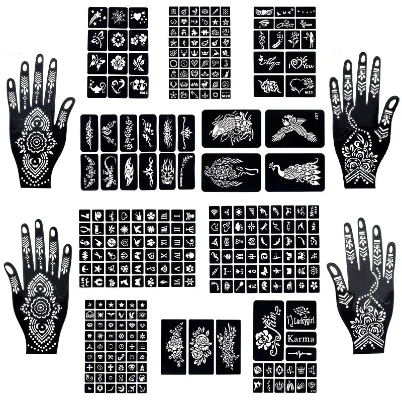 Realistic Henna Temporary Tattoos, Waterproof Ephemeral Tattoo Stickers for DIY Hand & Body Art, Assorted Indian Style Designs for Women & Men, Body Painting, Realistic Temporary Tattoos