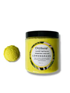 Cocomango Beauty Bar LEMONGRASS Whipped Face & Body Scrub with Turmeric, Calendula Extract, Sweet Almond Oil, Vitamin E Oil