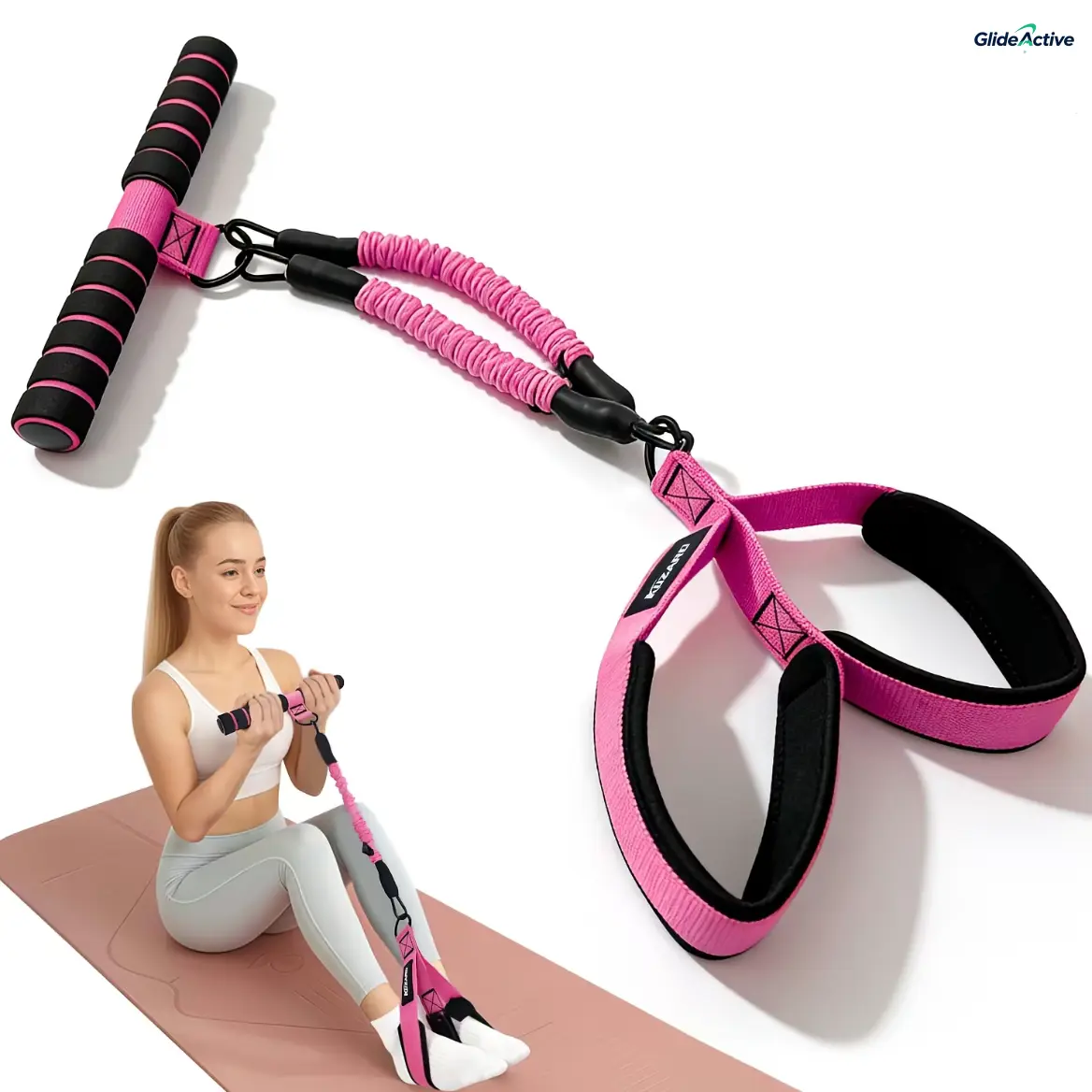Elastic Pedal Resistance Band with Handles – Full Body Workout for Abs, Legs, Arms & Core, Home Fitness Trainer summervibes summerwins