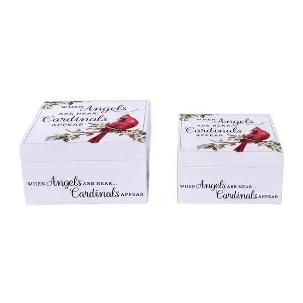 Set of 2 7.85"-9.5"Sq Cardinal Sympathy Boxes