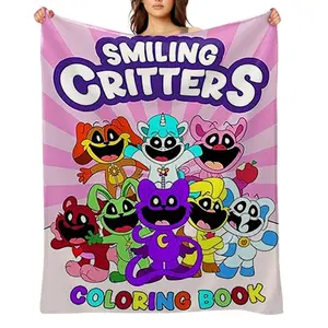 Smiling-Critters-Flannel Throw Blanket for Girls Boys- Ultra Soft, Anti-Shrink & Wrinkle-Resistant ,Quick-Dry, Machine Washable Cozy Throw ,Perfect Gift for Kids Adults A-75