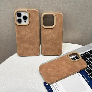 Luxury Matte Lambskin Faux Leather Phone Case For iPhone 17Air 17 16 15 14 13 12 11 Pro Max Air PlusPro Max X XS XR Shockproof Cover