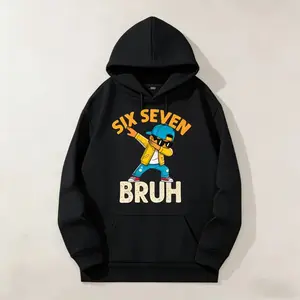 Dabbing Six Seven Bruh 67 Meme 6 7 Numbers Funny Boys  Pullover Hoodie YOUTH BOYS Hoodie Cotton Fabric