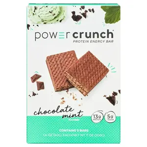 Power Crunch Original Protein Energy Bars, Chocolate Mint, 5 Count