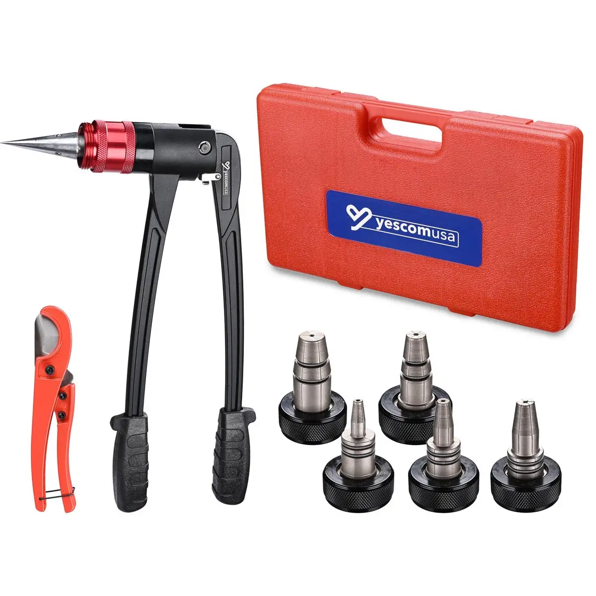 Yescom Auto Rotate PEX-A Expansion Tool with Tubing Cutter & Head