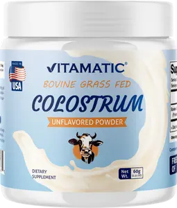 Vitamatic Bovine Colostrum 30% IgG Powder - Supplement for Gut Health, Hair Growth, Beauty, Muscle Recovery, & Immune Support - Easy to Mix - 60 Gram (30 Servings, Unflavored)