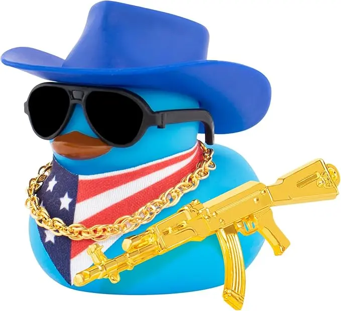 EI Belico(cowboy rubber duck): cool cartoon car Duck Decoration ,jeep ducking,1 Piece, Fun Car Accessories, Car Trinkets