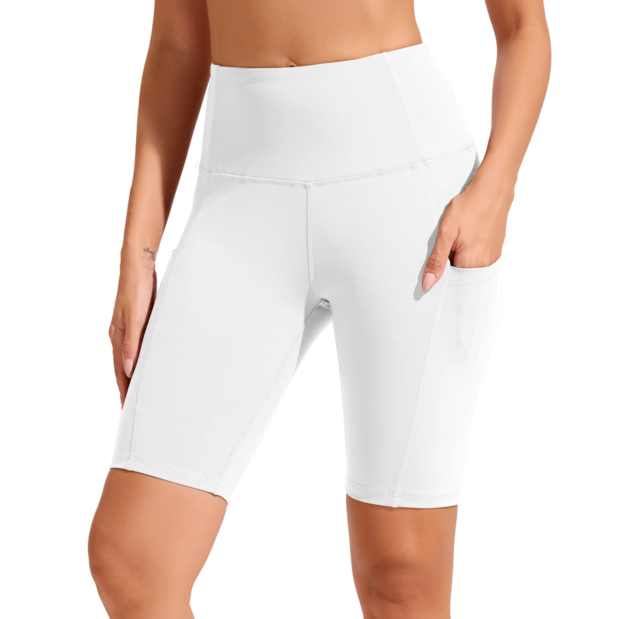 SHOWITTY Outlets Womens High Waisted Biker Shorts with Pockets – Soft Stretch Workout Shorts for Yoga, Gym & Everyday Wear