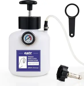 Orion Motor Tech Brake Bleeder Kit, One Person 2.5L Fluid Extractor, Hand Pump Master Cylinder Bleeder Kit with 2.6qt Bottle Gauge Hose Wrench European with 42mm Adapter for Ford VW Porsche BMW More, Automotive Maintenance Tools