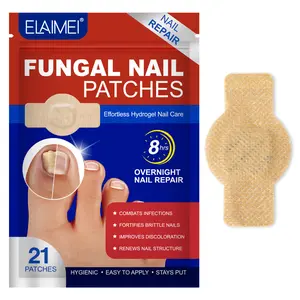 Elaimei Fungal Nail Patches 21 Pcs, Nighttime Nail Patches, Overnight Toe Nail Treatments for Damaged Nails Foot Nails Repair Care