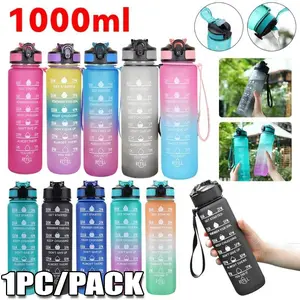 1L Water Bottle Portable Sport Water Bottle Pretty Drink Bottle Leakproof Gym Water Bottle for Outdoor Travel Fitness Cycling Portable Sports Bottle Travel Bottled Drinkware