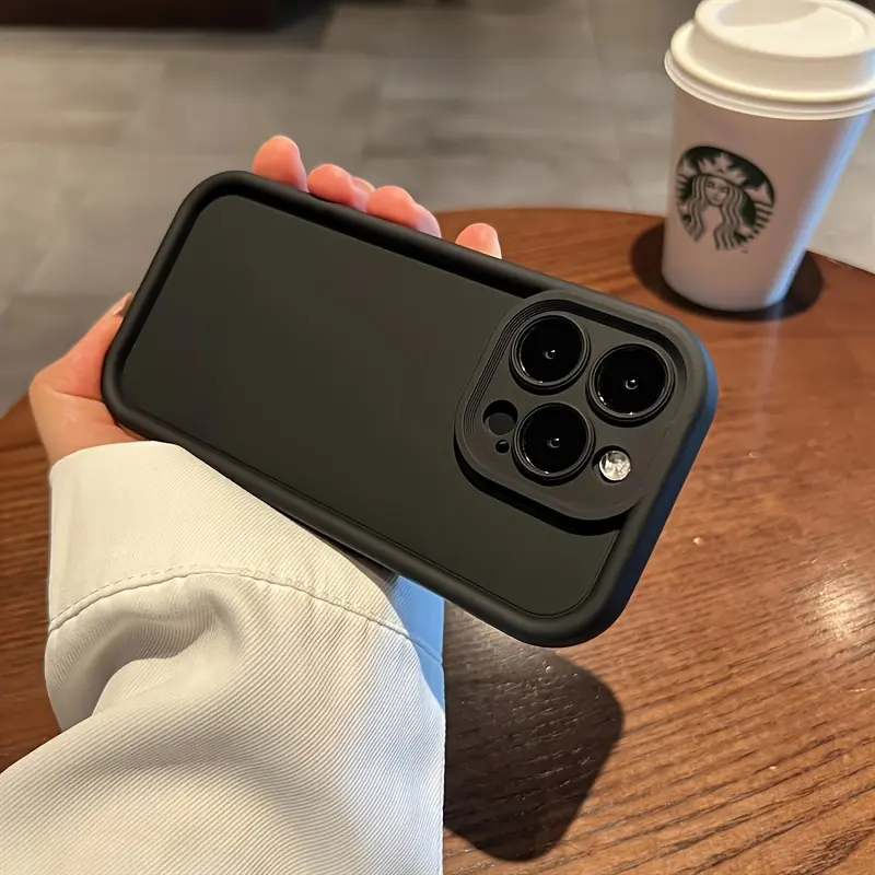Minimalist Solid Color Matte Smartphone Casing - Anti-Fall, Shockproof, Full Lens Coverage Camera Protection for iPhone X,11,12,13,14,15,16,17 Air,Pro,Max,Plus Handheld Cellphone Devices, Accessories