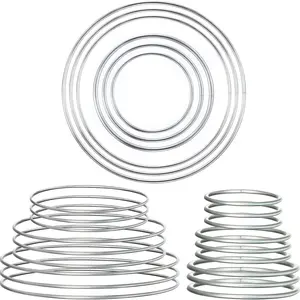 Metal Rings Hoops Metal Dream Catcher Macrame Steel Craft Rings Floral Hoop for Wreaths Macrame Projects(24 Pcs,Circle)