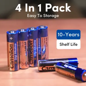 Camlion 8/48Pcs AA batteries, LR6， Alkaline battery, 1.5V, 2700mAh large capacity, ultra long battery life, electronic device battery, suitable for toy cars/remote controllers/keyboards/mice/wall clocks/juice cups/doorbells/fans/microphones power 8Pcs