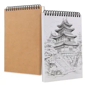 2 PCS A5 Sketch Book, 5.8”x8.3” Small Sketchbook for Drawing, Art Sketch Pad Drawing Book, Writing Painting Paper Drawing Notebook for Beginner, Artist(50sheets Per Blank Spiral Notebook)