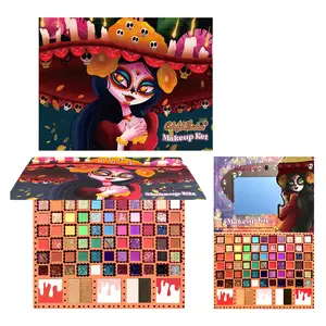 Colorful Rainbow Dia de los Muertos Inspired Mega Eyeshadow Makeup Kit Vibrant Multi-Color Palette with Glitter Matte &Shimmer Finishes Perfect for Festival Ready Bold & Artistic Makeup Looks on TikTok All-In-One Set for Creative Beauty eye shadow