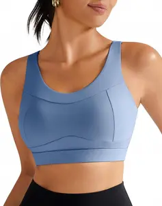 Women's High-Impact Racerback Pushup Sports Bra - Sleeveless, Bra-Style, Wide Straps, Longline Crop Top, Yoga Activewear, Multi-Size for Running, Gym, Sleeveless Sports Bras Yoga Clothes