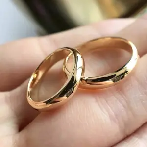 Simple Elegant 18K Gold Plated Wedding Engagement Rings for Couples- Ideal for Valentine's Day, Weddings, Engagements, Promises