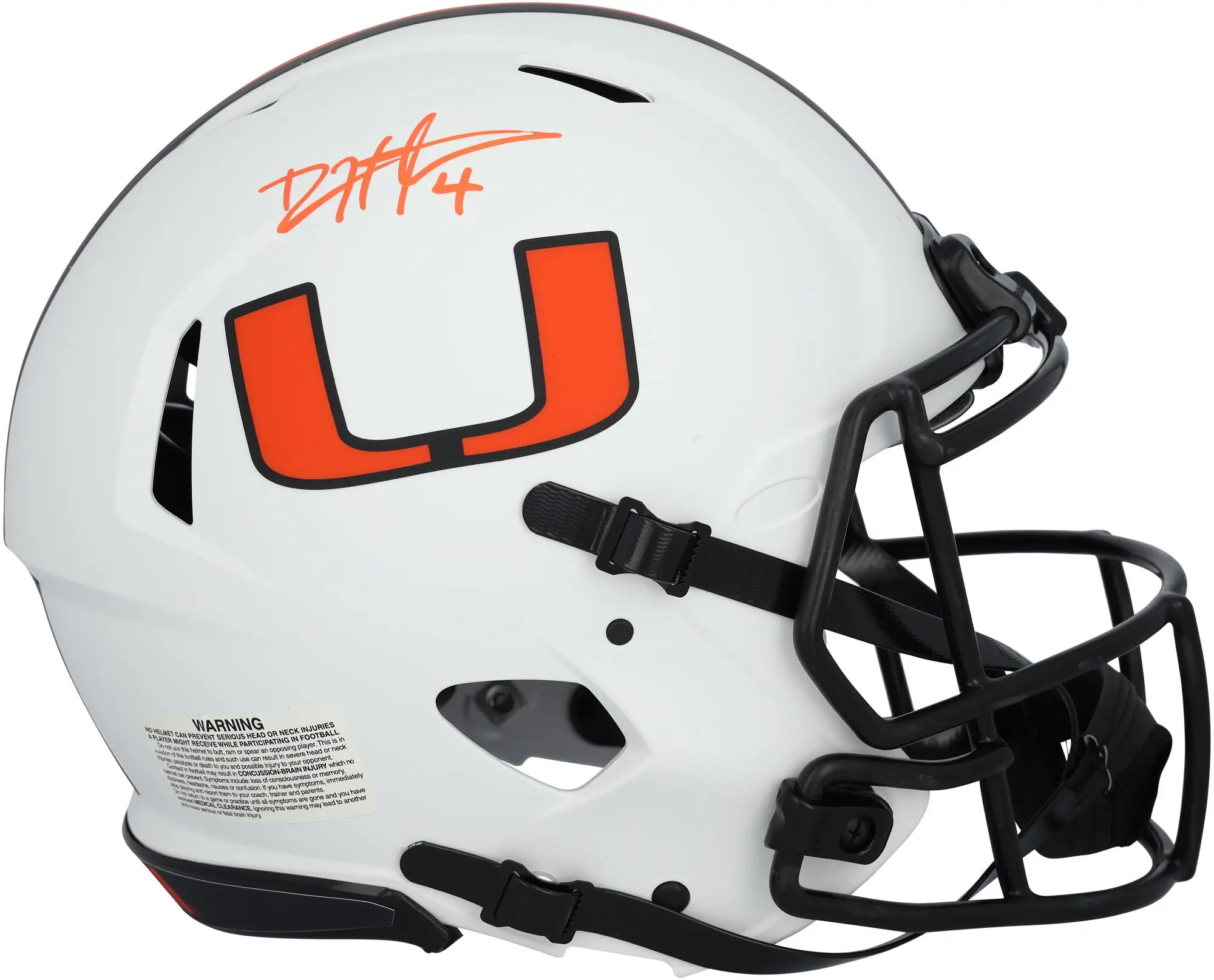 Devin Hester Miami Hurricanes Autographed Riddell Lunar Speed Authentic Helmet - Fanatics Authentic Certified