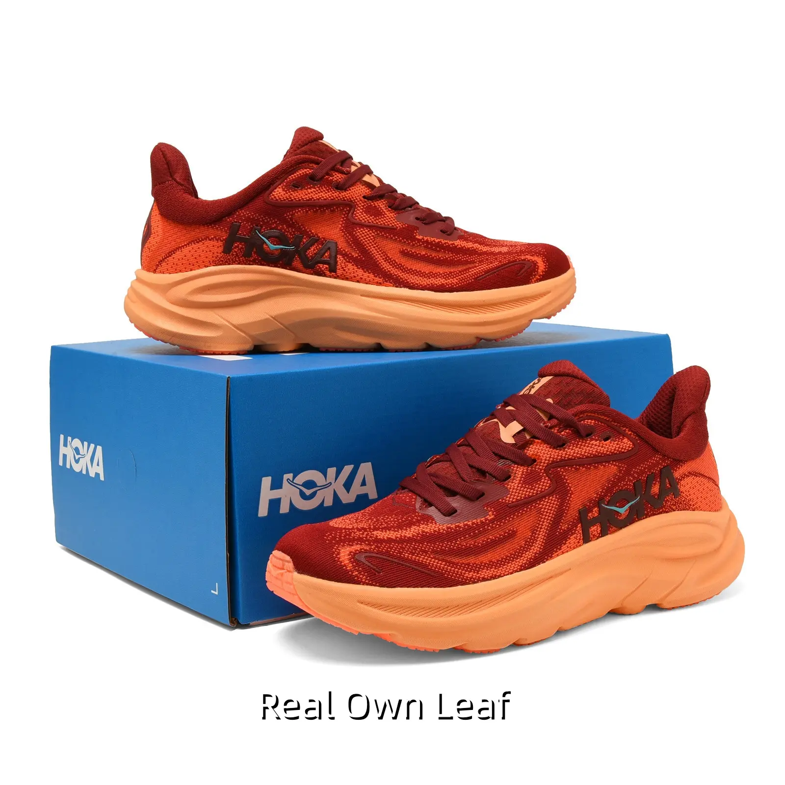 Ultra Lightweight Burgundy Orange Ombre Athletic Sneakers Cloud Cushion Thick Midsole Breathable Mesh Upper Shock Absorb Trainers Suitable For Marathon Hiking Daily Commute