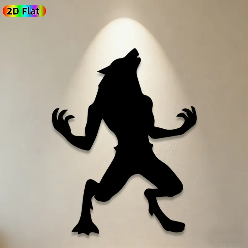 1pc Howling Werewolf Metal Wall Art, Mystical Werewolf Statue Mural, Ideal Gift for Halloween, New Year, Gothic Decor Enthusiasts, Weather-Resistant Metal Wall Decor , Perfect for Living Room Wall & Garden Fence, Unique Outdoor & Indoor Decor