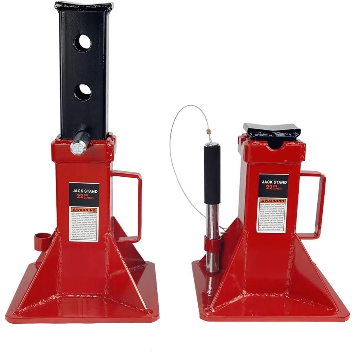 AFF  22 Ton Jack Stands Pin Style Lock with Adjustable Height, Red, Automotive Maintenance Tools, Portable Car Jack, Steel