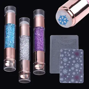 French Manicure Transfer Tool Set, Nail Art Tools, Includes Stamp and Scraper, Easy Nail Design Transfer, Odorless, Perfect for Hands Feet Nails, Nail Stamp Tips
