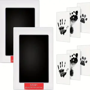 Baby Handprint & Footprint Clean Touch Board, 1 Count Baby Infant Newborn Souvenir, Pet Paw Print Kit, No Ink Needed Handprint & Footprint Maker