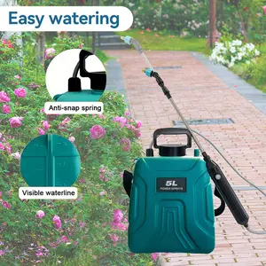1.5 Gallon Battery Powered Garden Sprayer with USB Charging Handle, 3 Spray Nozzles and Adjustable Shoulder Strap for Lawn & Garden Pesticides Spray