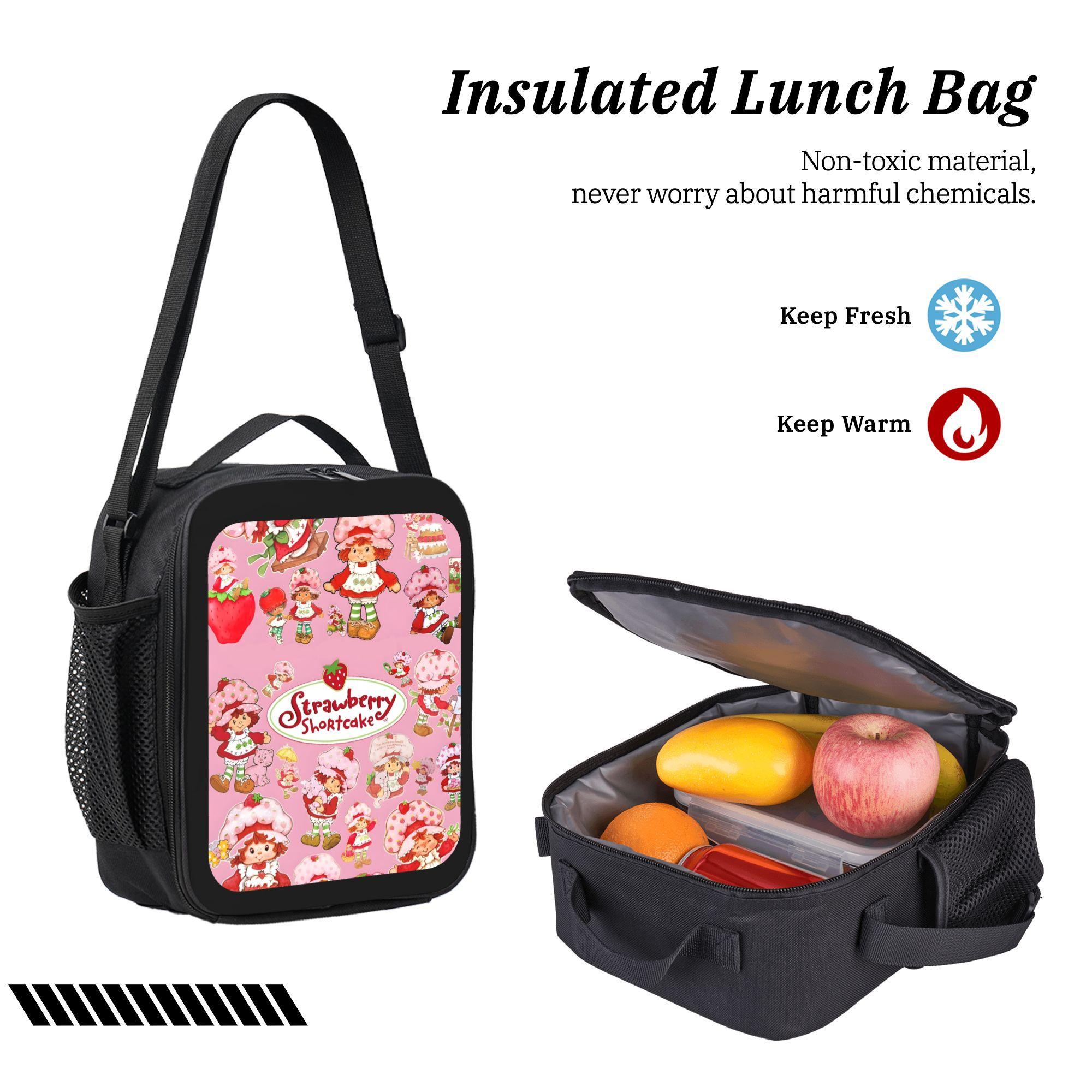 Strawberry Shortcake Cute Cartoon Strawberry Print Backpack Large Capacity Trendy for School Travel Trend with Lunch Box and Pencil Case for Boys Girls Stylish for Kids Teens Strawberry Shortcake Cute Cartoon Strawberry Print Backpack Large Capacity Trendy for School Travel Trend with Lunch Box and Pencil Case for Boys Girls Stylish for Kids Teens