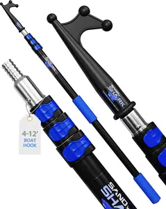SandShark Heavy Duty Telescoping Boat Hook -Anodized Aluminum Dock Pole Foam Grips - Boat Accessories Fishing Accessories Jetski Accessories Kayak