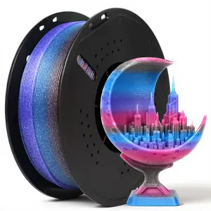 Epelay 4-Color Gradient PLA+ Filament Red Black Blue Purple Color Change Every 8m 1.75mm 3D Printing Filament for Creative Models