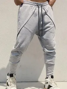 Men’s summer athletic long pants, heavyweight loose fit, American-style tapered cuffs, solid color casual sweatpants for running, training, and fitness #SummerVibes