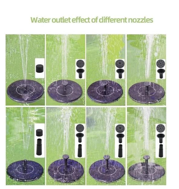 Solar Power Bird Bath Fountain Upgrade 1.4W Solar Fountain With 4 Nozzle