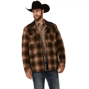 Powder River Outfitters Men's Plaid Print Heavy Brushed Wool Snap Jacket - Dm92c04054