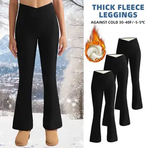 CHRLEISURE 3PCS Women's High Waisted Leggings-Crossover Yoga Pants Bootcut Workout&Lounge Wear