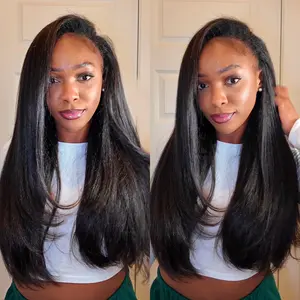 【Live Flashsale】ISEE HAIR Kinky Straight Wear Go Half Wig 180% & 150% Density Invisible Hairline & Minimal Leave-Out Seamless Flip Over Wig Glueless Human Hair Wigs Beginner Friendly Vacation Hair #SpringStatements#greenish#TikTokShopSpringGlowUp
