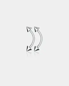 18G 2PCS Spike Internally Threaded Titanium Eyebrow Rings