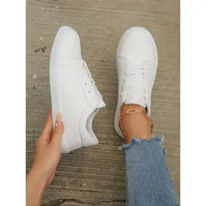 Women's fashion sports shoes, low-cut tennis shoes, lace-up athletic shoes for daily wear and sports activities, suitable for casual outings or commuting., Tennis Walking Shoes
