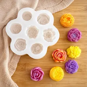 Flower Silicone Soap Mold Rose Peony for Soap Making DIY | 3D Floral Mold | Melt and Pour Soap Mold | Candle Wax Resin Mold | Handmade Soap Supplies