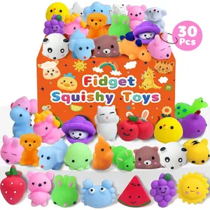 30 Pack Squishy Toys, Random Kawaii Party Favors for Kids 3-5, 4-8, 8-12, Treasure Box Toys for Classroom Prizes, Mini Birthday Gifts Goodie Bag Stuffers Bulk Fidget Squeeze Toy
