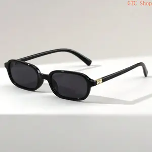 Retro 90s Rectangular Square Sunglasses for Women, Narrow Small Frame Vintage UV400 Protection Eyewear, Lightweight Stylish Sports & Outdoor Accessory for Daily Streetwear, Party
