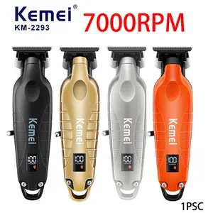 Kemei 2293 Professional Men Hair Beard Trimmer Zero Gapped Cordless Hair Clipper Barber Rechargeable Finish Hair Cutting Machine Wireless Haircut Tool
